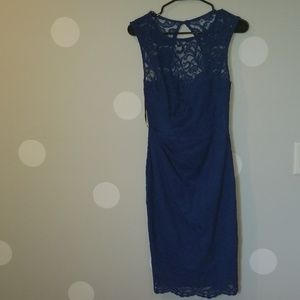 Blue Lace Cocktail Dress